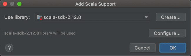 Choose Scala SDK