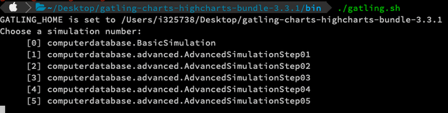 Choose Gatling Simulation to run