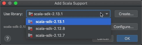 Scala versions in IntelliJ