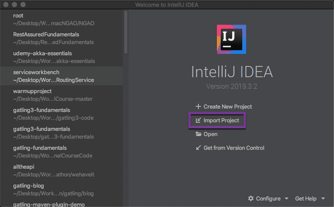 Import IntelliJ Gatling project