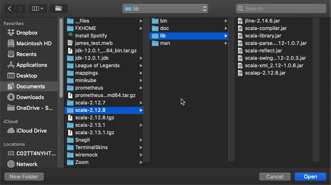 Select the Lib folder to import Scala Binaries